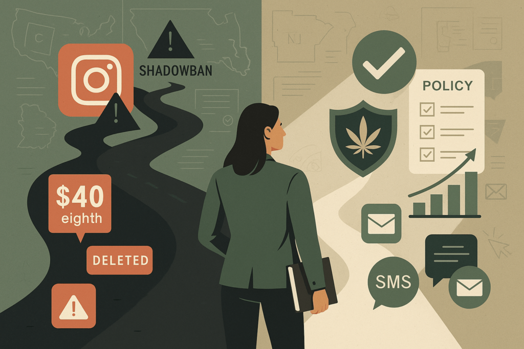 shadowban algoritmo cannabis