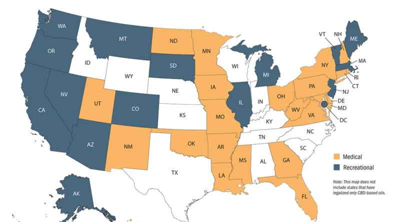 mapa legalização eua