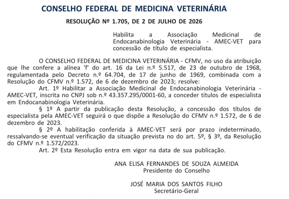 CFMV Endocanabinologia veterinária